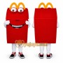 Red Box Mascot Costume with Custom Logo