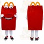 Red Box Mascot Costume with Custom Logo