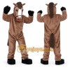 Brown Horse Mascot Costume with Custom Logo