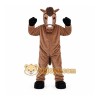 Brown Horse Mascot Costume with Custom Logo