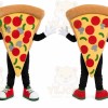 Yellow Pizza Slice Mascot Costume with Custom Logo