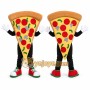 Yellow Pizza Slice Mascot Costume with Custom Logo