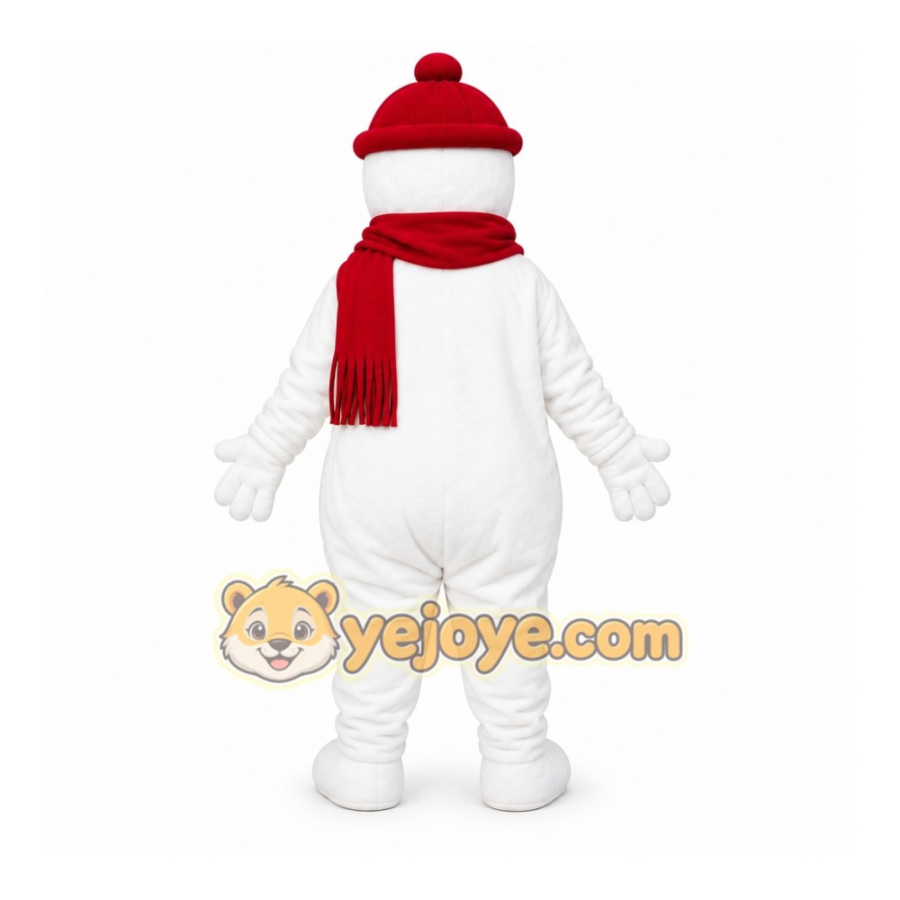 White Snowman Mascot Costume with Custom Logo White Snowman Mascot Costume with Custom Logo