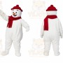 White Snowman Mascot Costume with Custom Logo
