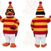 Red Penguin Mascot Costume with Custom Logo