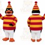 Red Penguin Mascot Costume with Custom Logo