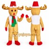 Tan Moose Mascot Costume with Custom Logo