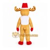 Tan Moose Mascot Costume with Custom Logo