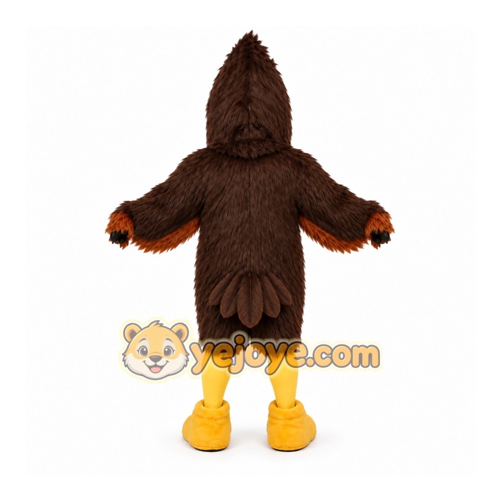 Brown Eagle Mascot Costume with Custom Logo Brown Eagle Mascot Costume with Custom Logo
