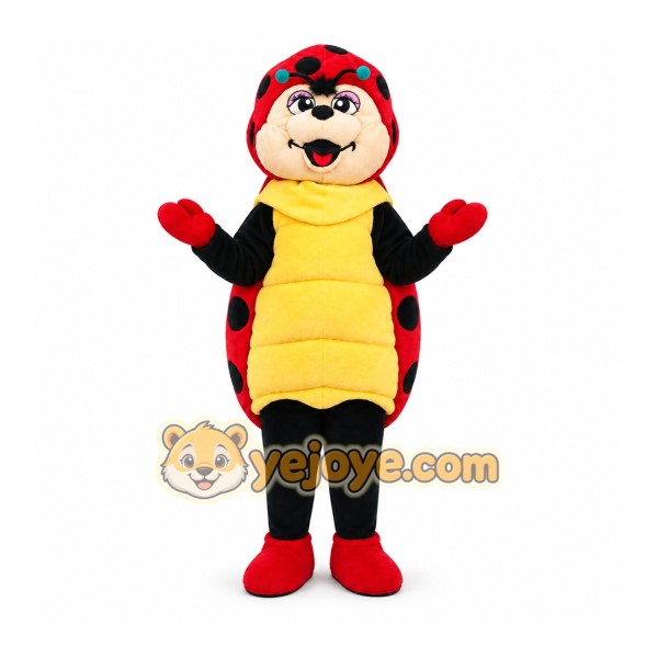 Red Ladybug Mascot Costume with Custom Logo Red Ladybug Mascot Costume with Custom Logo