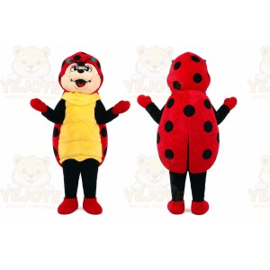 Red Ladybug Mascot Costume with Custom Logo