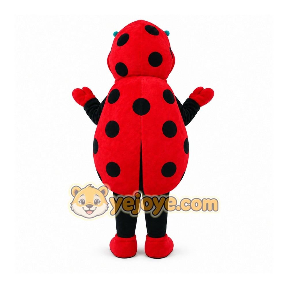 Red Ladybug Mascot Costume with Custom Logo Red Ladybug Mascot Costume with Custom Logo