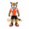 Orange Wildcat Mascot Costume with Custom Logo Orange Wildcat Mascot Costume with Custom Logo