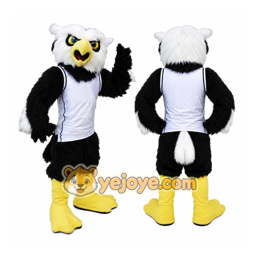 Black Eagle Mascot Costume with Custom Logo Black Eagle Mascot Costume with Custom Logo