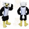 Black Eagle Mascot Costume with Custom Logo