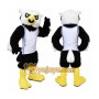 Black Eagle Mascot Costume with Custom Logo
