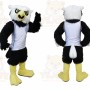 Black Eagle Mascot Costume with Custom Logo