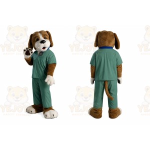 Brown Dog Mascot Costume with Custom Logo