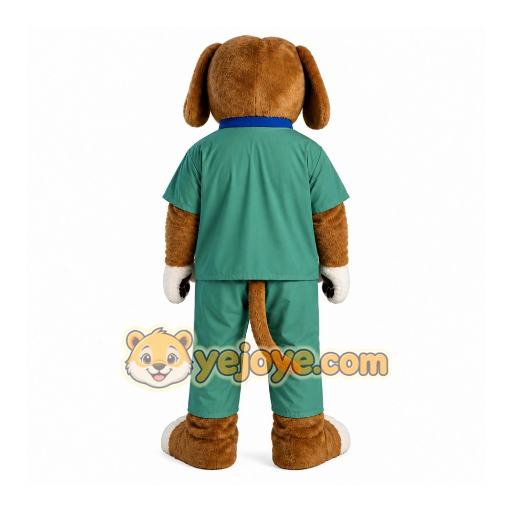 Brown Dog Mascot Costume with Custom Logo