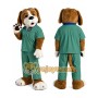 Brown Dog Mascot Costume with Custom Logo