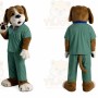 Brown Dog Mascot Costume with Custom Logo