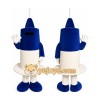 Blue Robot Mascot Costume with Custom Logo