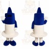 Blue Robot Mascot Costume with Custom Logo
