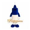 Blue Robot Mascot Costume with Custom Logo