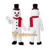 White Snowman Mascot Costume with Custom Logo White Snowman Mascot Costume with Custom Logo