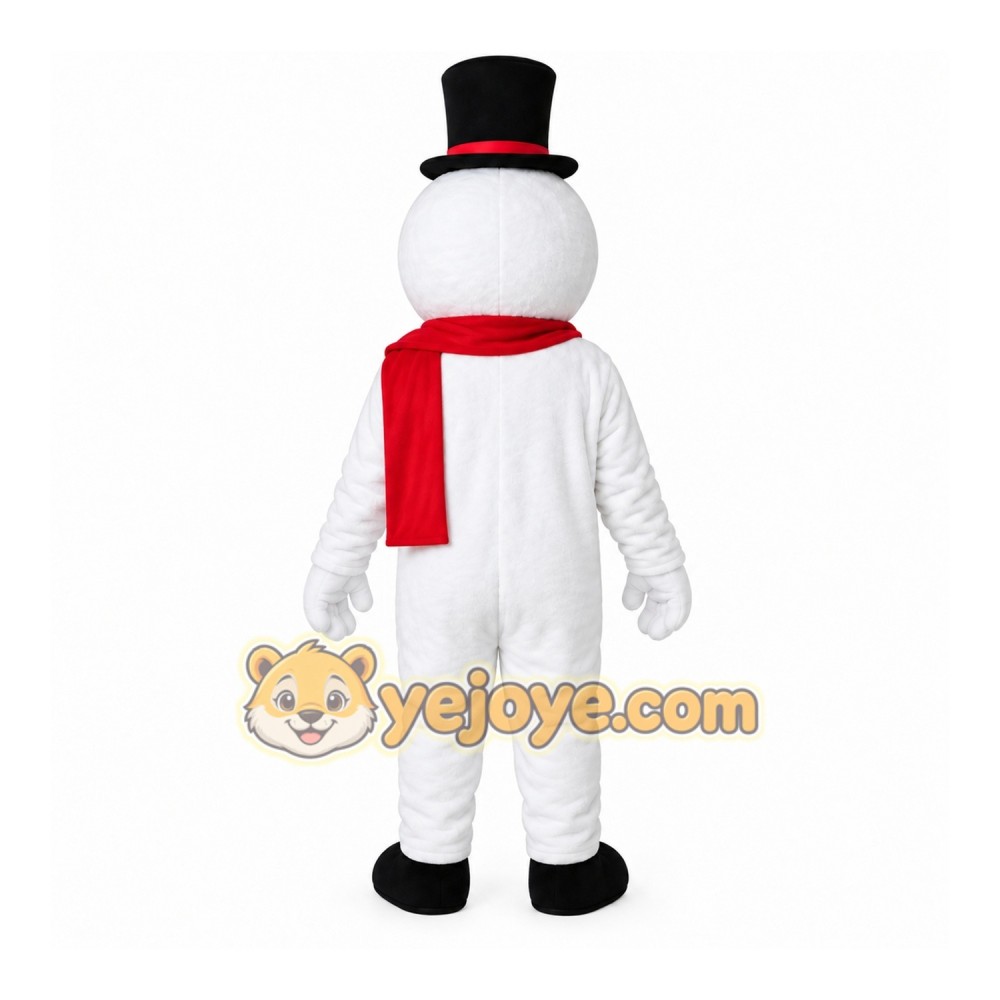 White Snowman Mascot Costume with Custom Logo White Snowman Mascot Costume with Custom Logo
