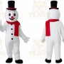 White Snowman Mascot Costume with Custom Logo