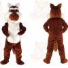 Brown Wolf Mascot Costume with Custom Logo