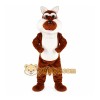 Brown Wolf Mascot Costume with Custom Logo