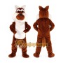Brown Wolf Mascot Costume with Custom Logo