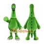 Green Dinosaur Mascot Costume with Custom Logo