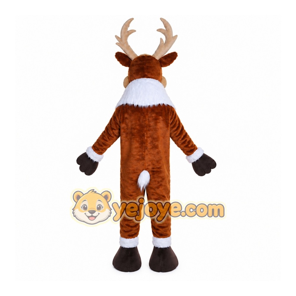 Brown Reindeer Mascot Costume with Custom Logo Brown Reindeer Mascot Costume with Custom Logo