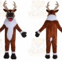 Brown Reindeer Mascot Costume with Custom Logo