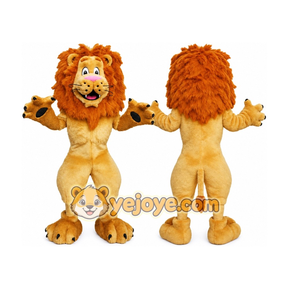 Orange Lion Mascot Costume with Custom Logo Orange Lion Mascot Costume with Custom Logo