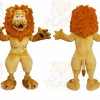 Orange Lion Mascot Costume with Custom Logo