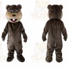 Brown Bear Mascot Costume with Custom Logo