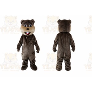 Brown Bear Mascot Costume with Custom Logo
