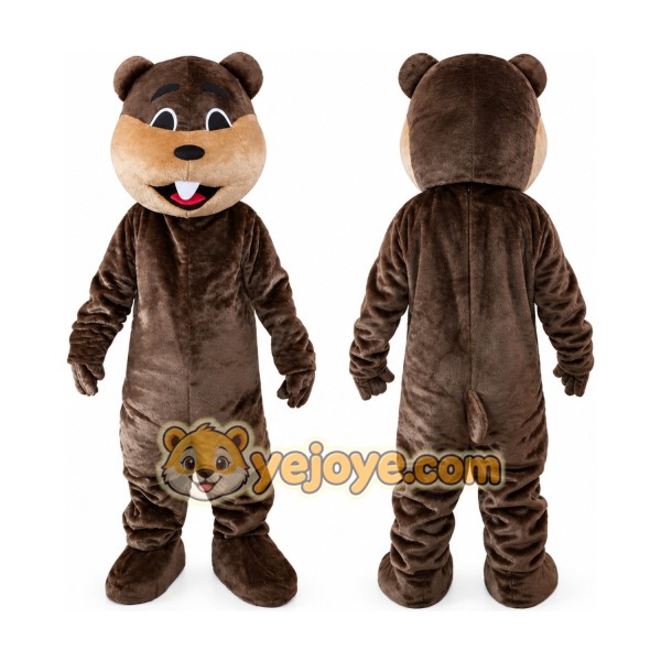 Brown Bear Mascot Costume with Custom Logo