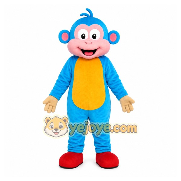 Blue Monkey Mascot Costume with Custom Logo Blue Monkey Mascot Costume with Custom Logo