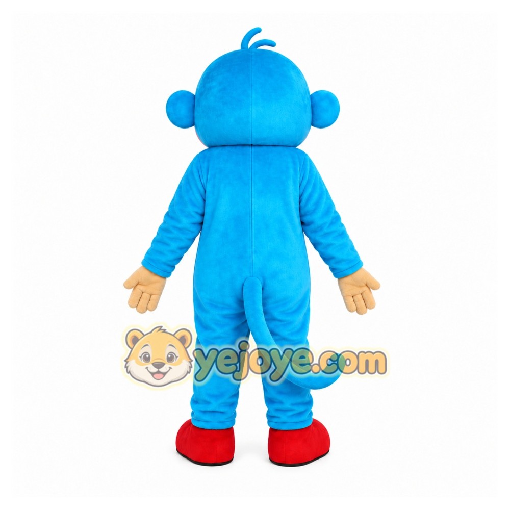 Blue Monkey Mascot Costume with Custom Logo Blue Monkey Mascot Costume with Custom Logo