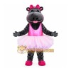 Black Hippo Mascot Costume with Custom Logo Black Hippo Mascot Costume with Custom Logo