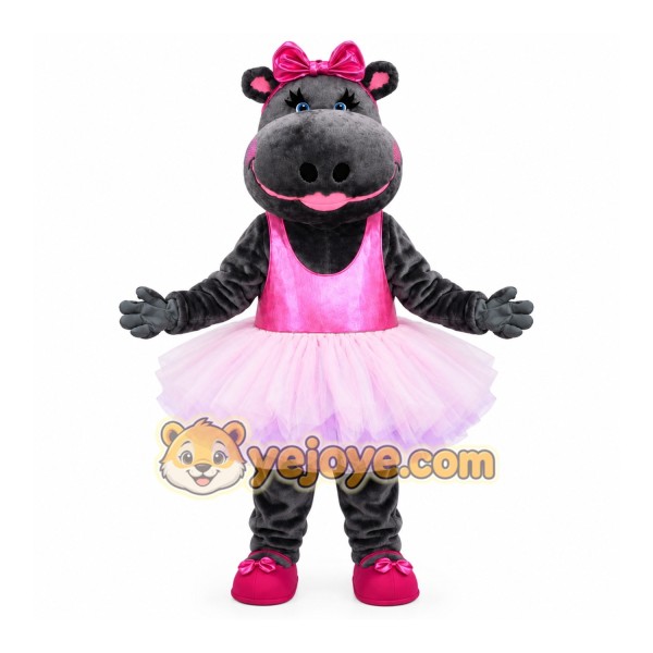 Black Hippo Mascot Costume with Custom Logo Black Hippo Mascot Costume with Custom Logo