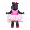 Black Hippo Mascot Costume with Custom Logo Black Hippo Mascot Costume with Custom Logo