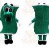 Green Money Bill Mascot Costume with Custom Logo