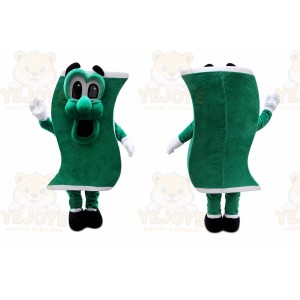 Green Money Bill Mascot Costume with Custom Logo