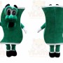 Green Money Bill Mascot Costume with Custom Logo